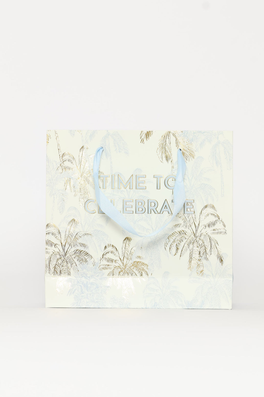 Time To Celebrate Palm Tree Gift Bag - Light Blue