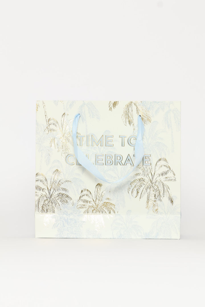 Time To Celebrate Palm Tree Gift Bag - Light Blue