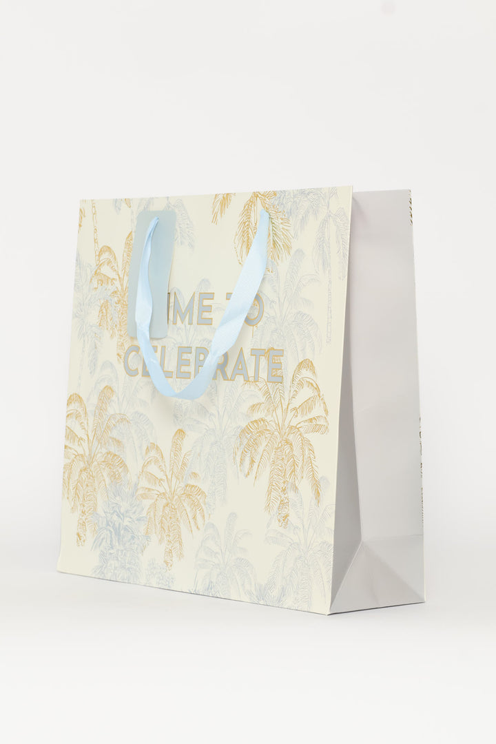 Time To Celebrate Palm Tree Gift Bag - Light Blue