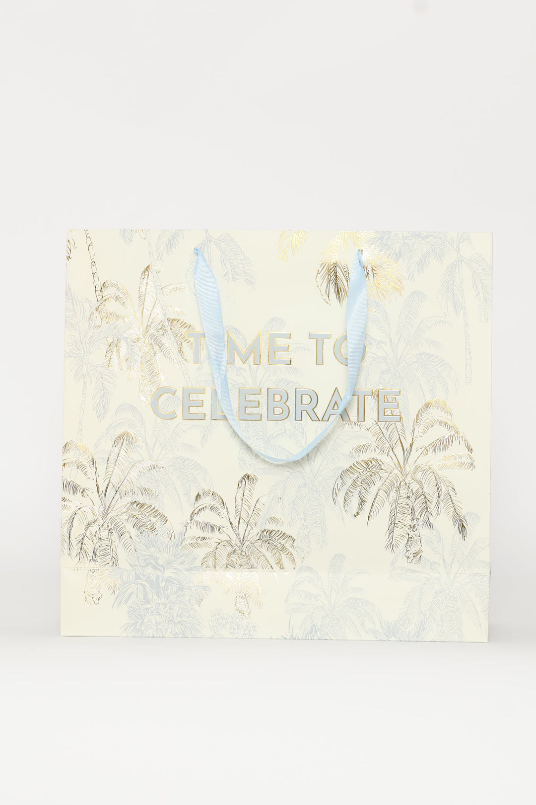 Time To Celebrate Palm Tree Gift Bag - Light Blue