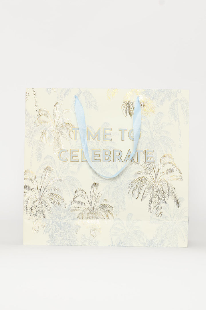 Time To Celebrate Palm Tree Gift Bag - Light Blue