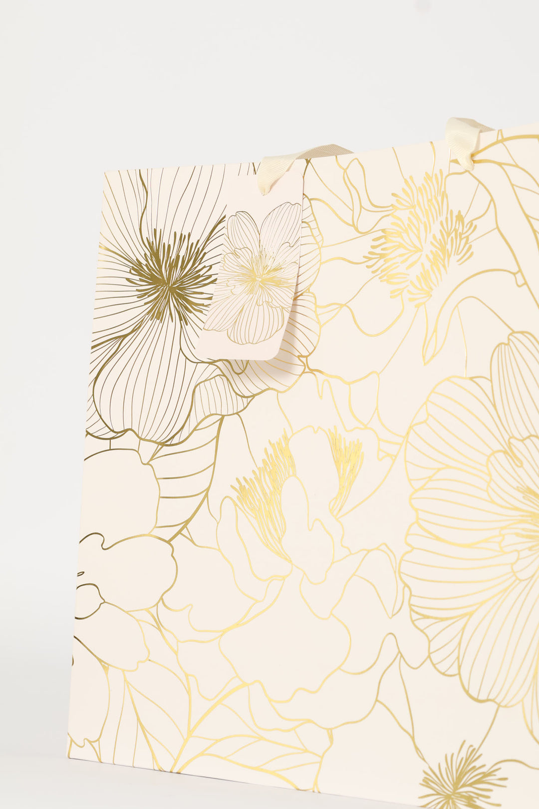 Gold Foil Floral Gift Bag - Blush