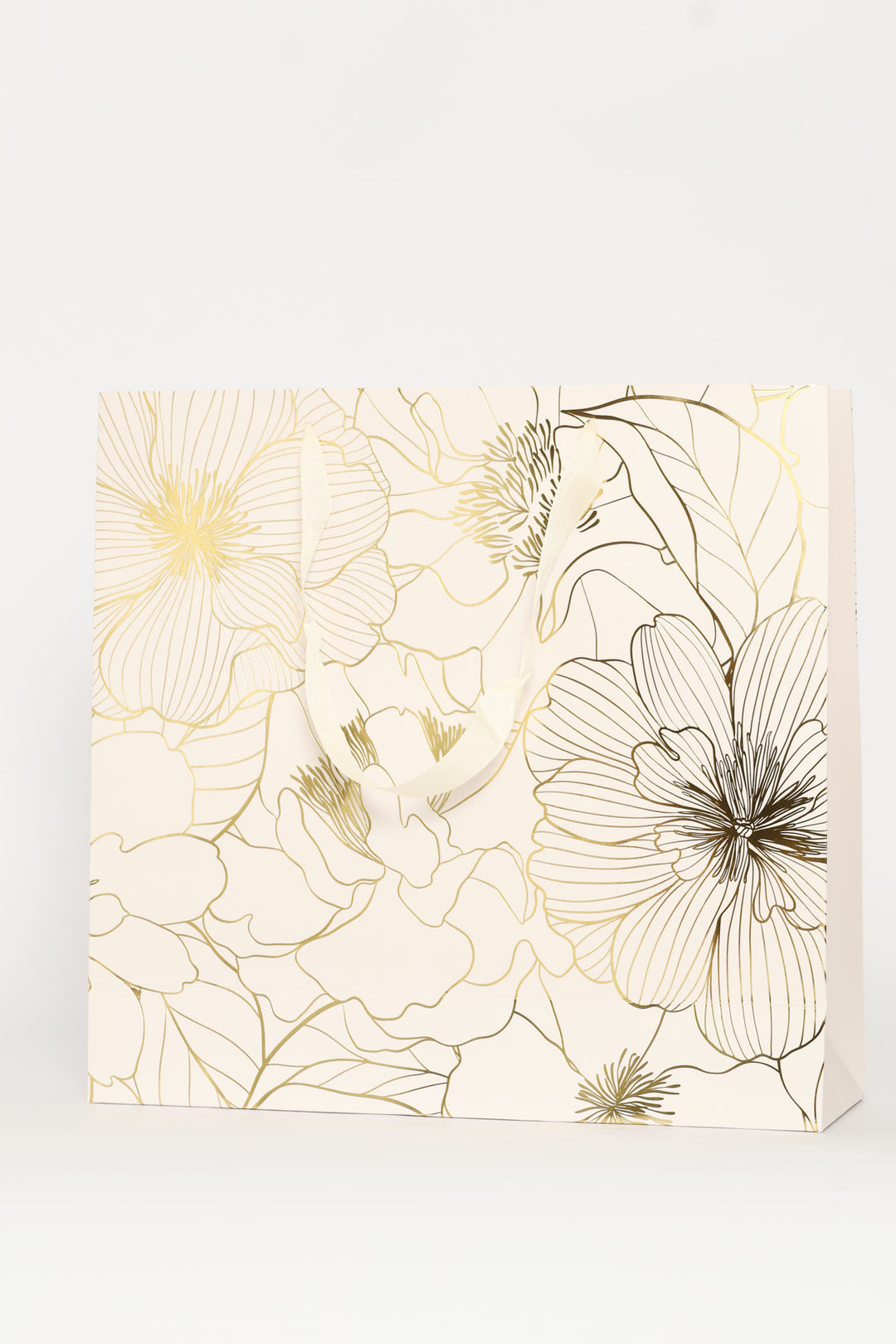 Gold Foil Floral Gift Bag - Blush
