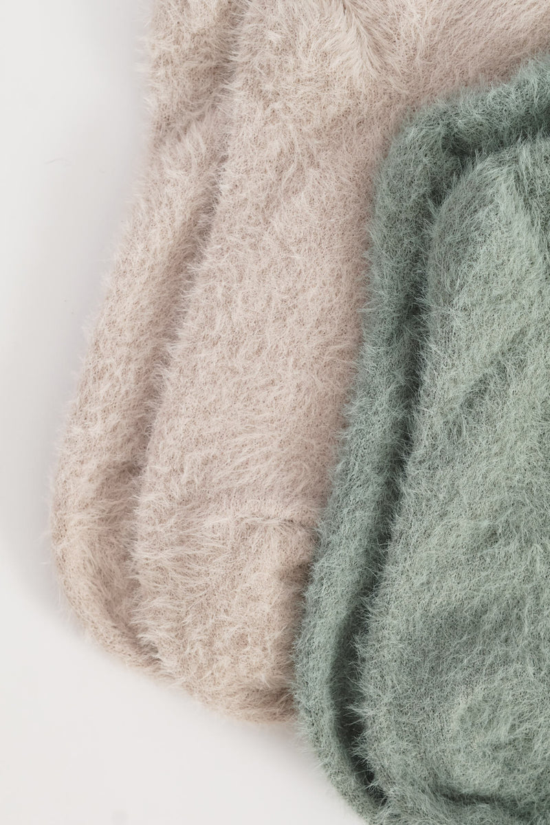 2 Pack Chenille Cosy Socks - Duck Egg