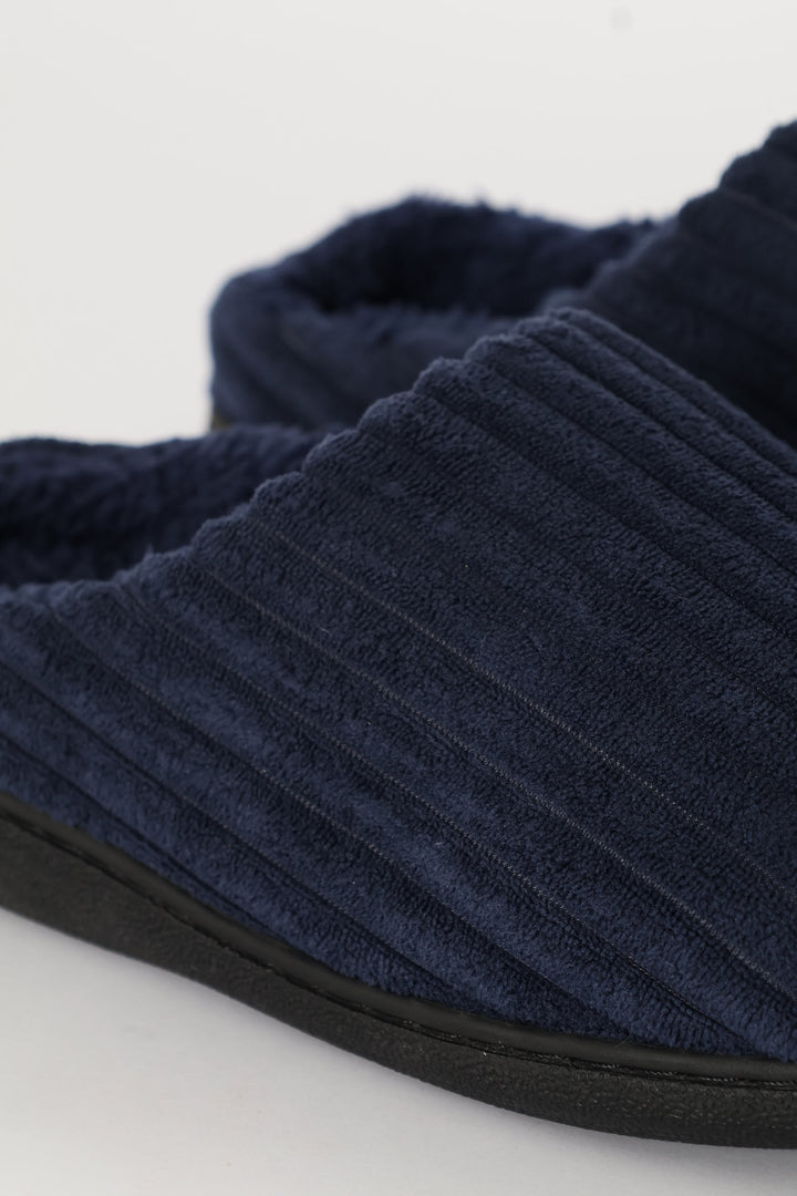 Thick Cord Upper Slipper - Navy