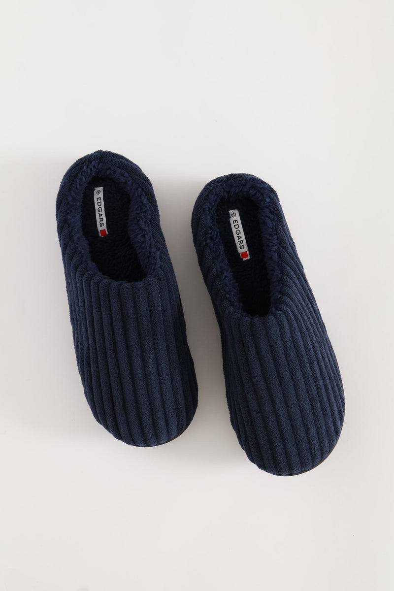 Thick Cord Upper Slipper - Navy