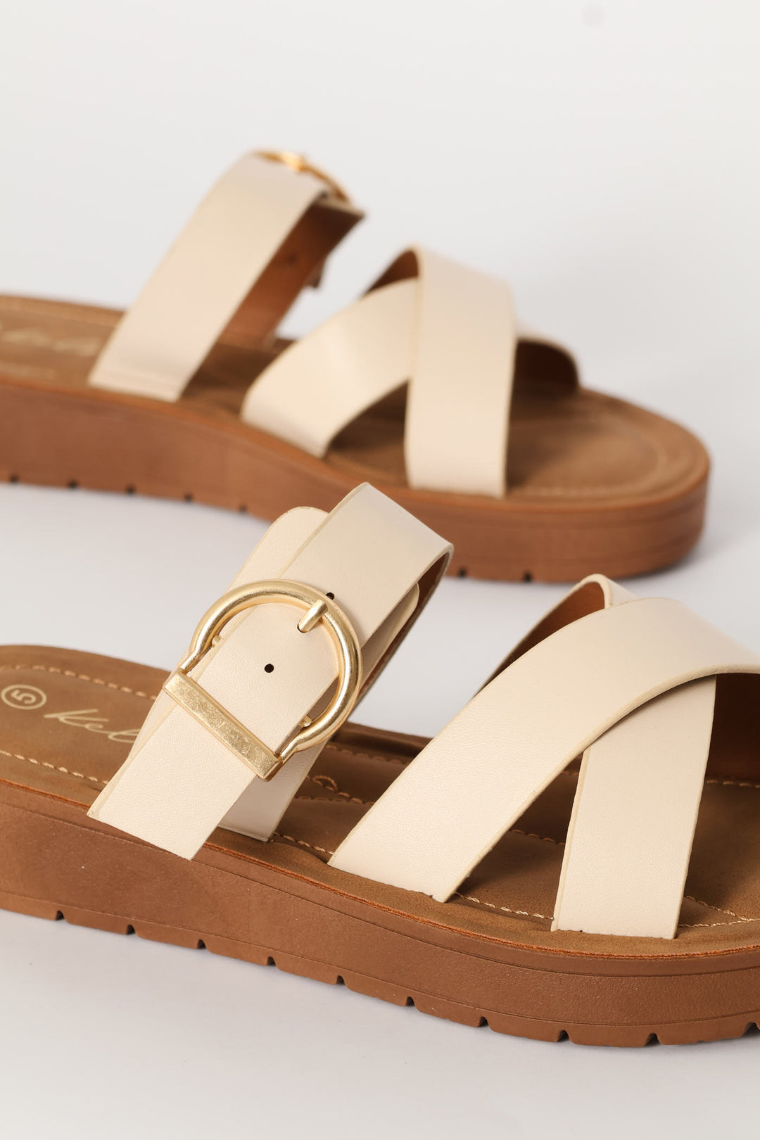 Single Band Comfort Crosstrap Sandal - Stone