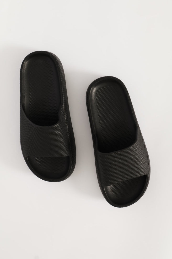 Plain Eva Mule Sandal - Black