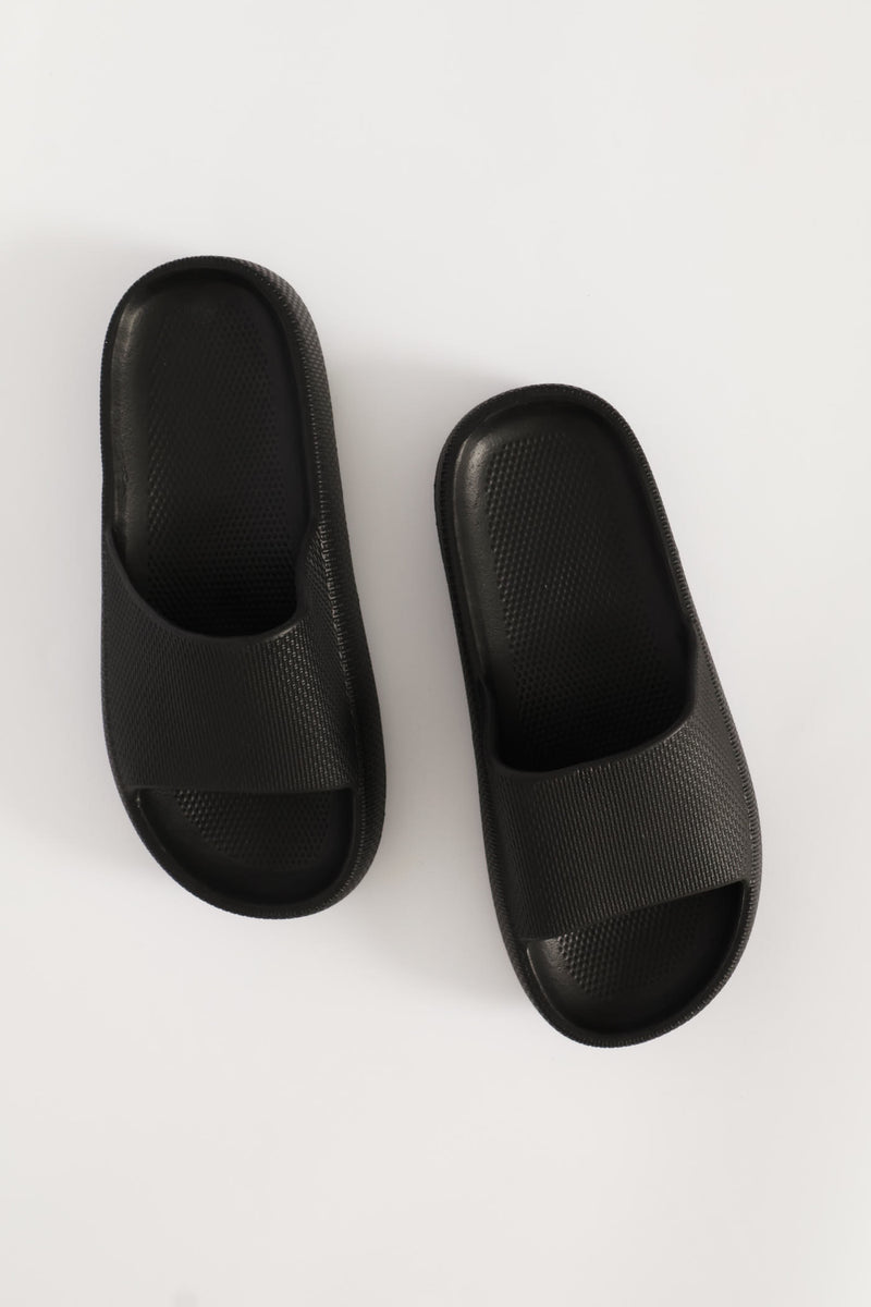 Plain Eva Mule Sandal - Black