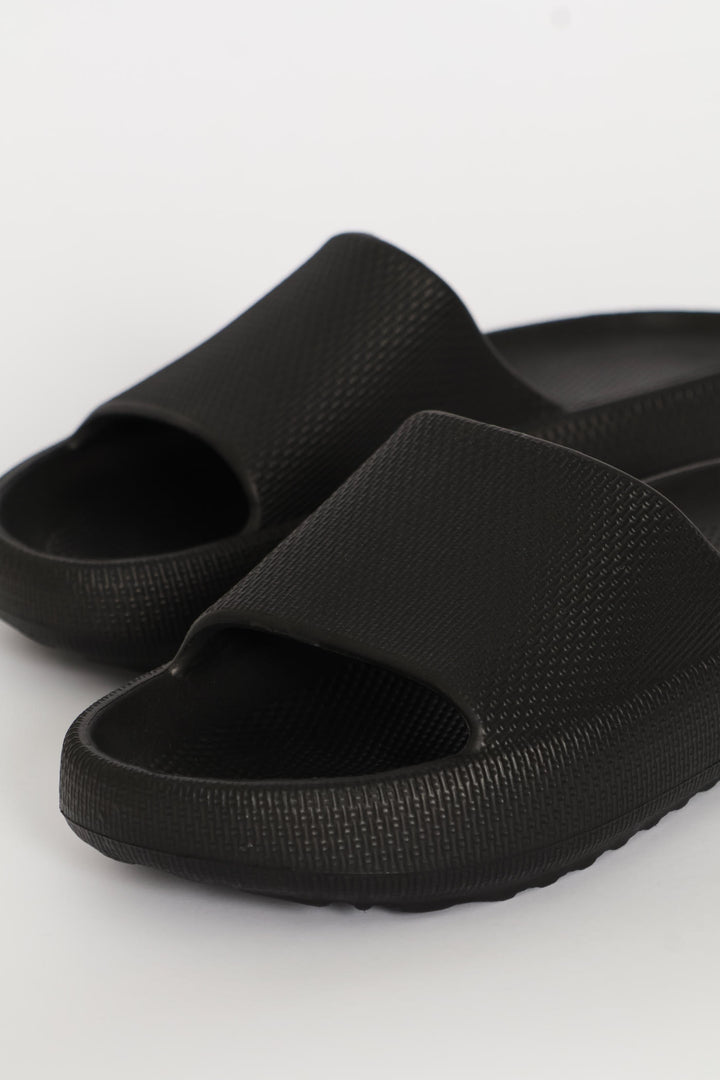 Plain Eva Mule Sandal - Black