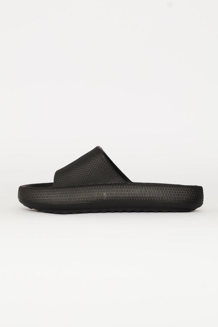 Plain Eva Mule Sandal - Black