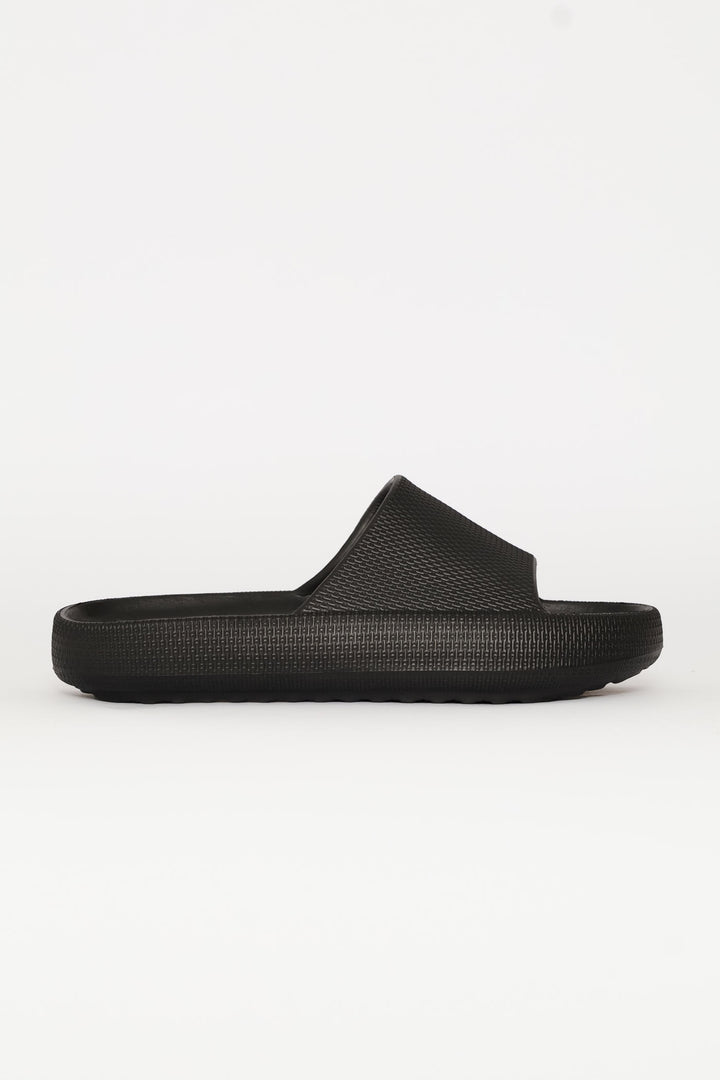 Plain Eva Mule Sandal - Black