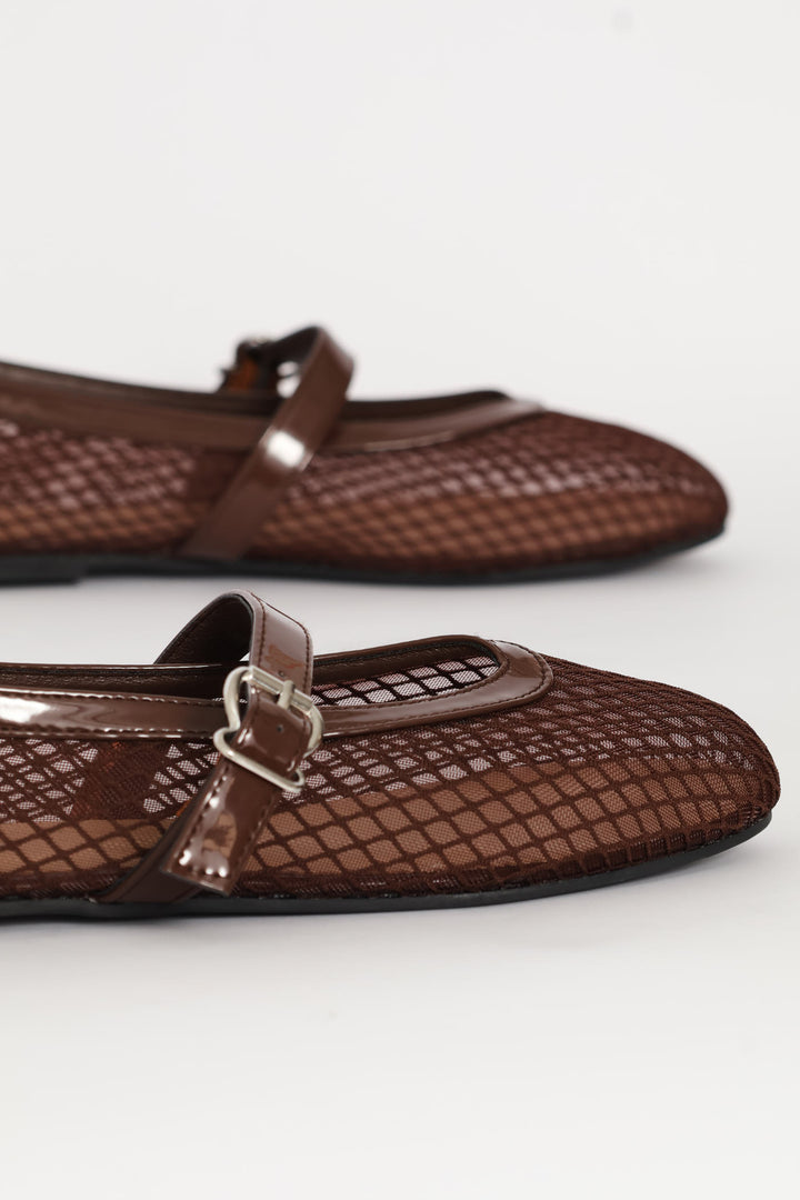 Plain Mesh Pump - Chocolate