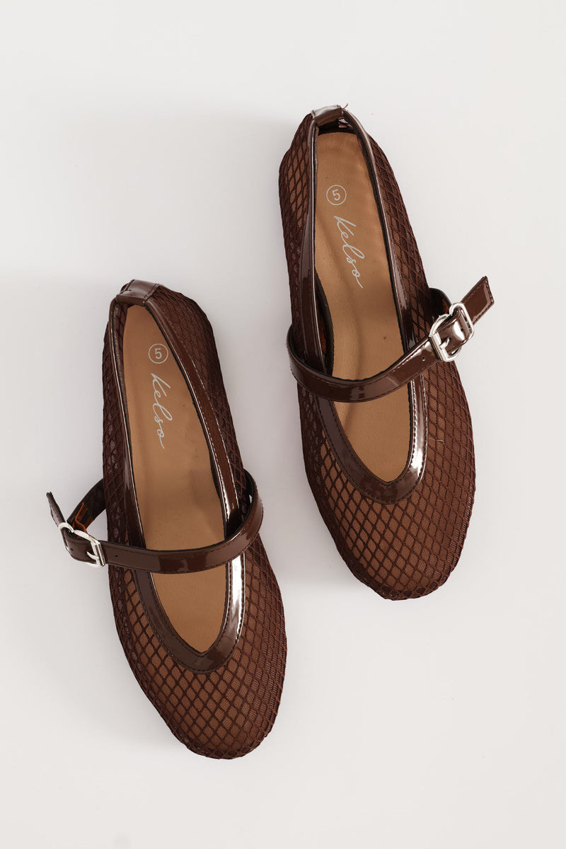 Plain Mesh Pump - Chocolate