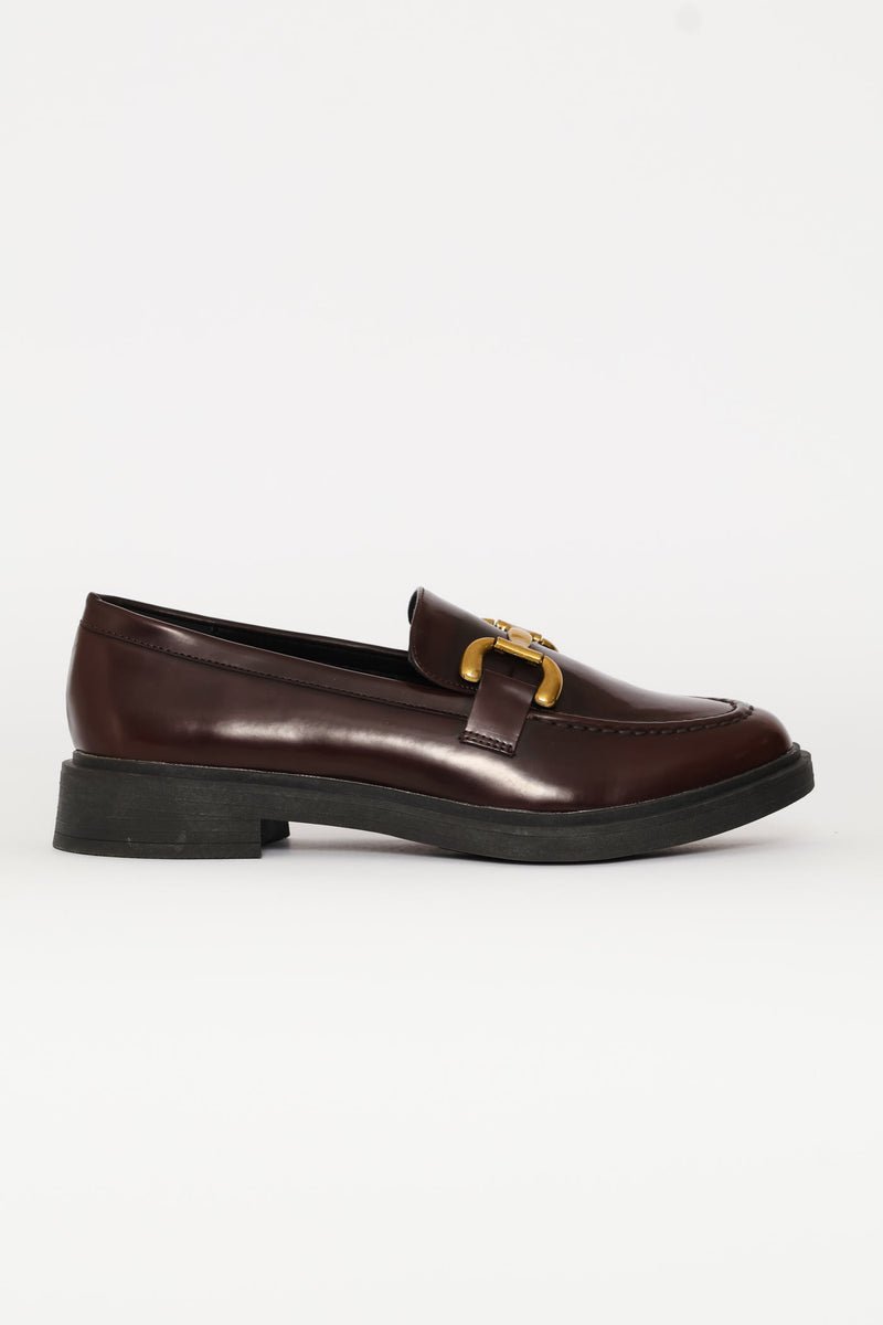 Patent Loafer With D-Trim - Burgundy