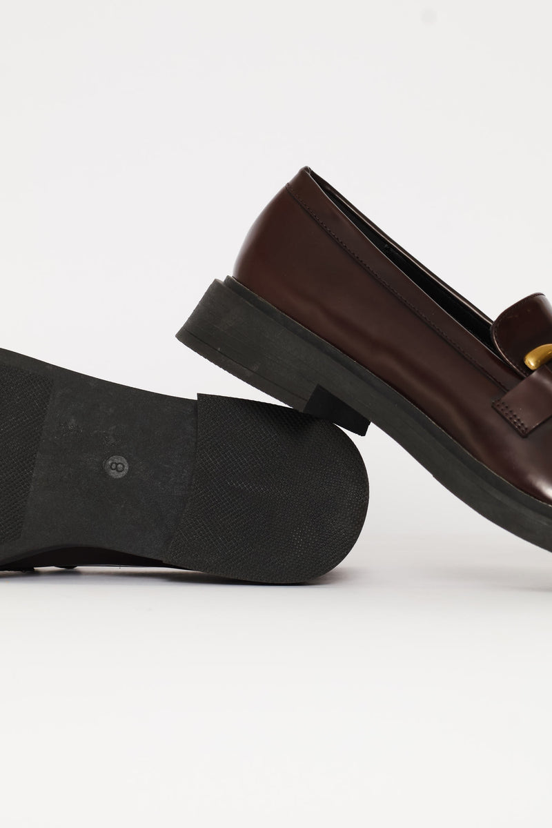 Patent Loafer With D-Trim - Burgundy