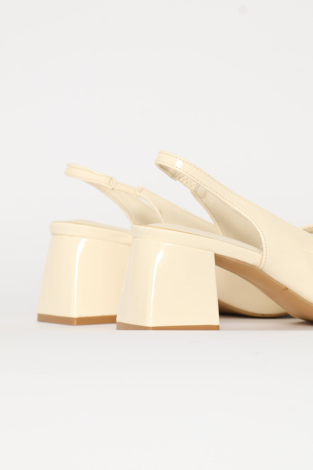 Double Strap Mary Jane Slingback Heel - Off White