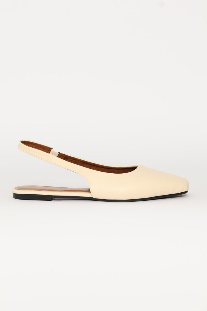 Aw26 Square Toe Slingback Pump - Off White