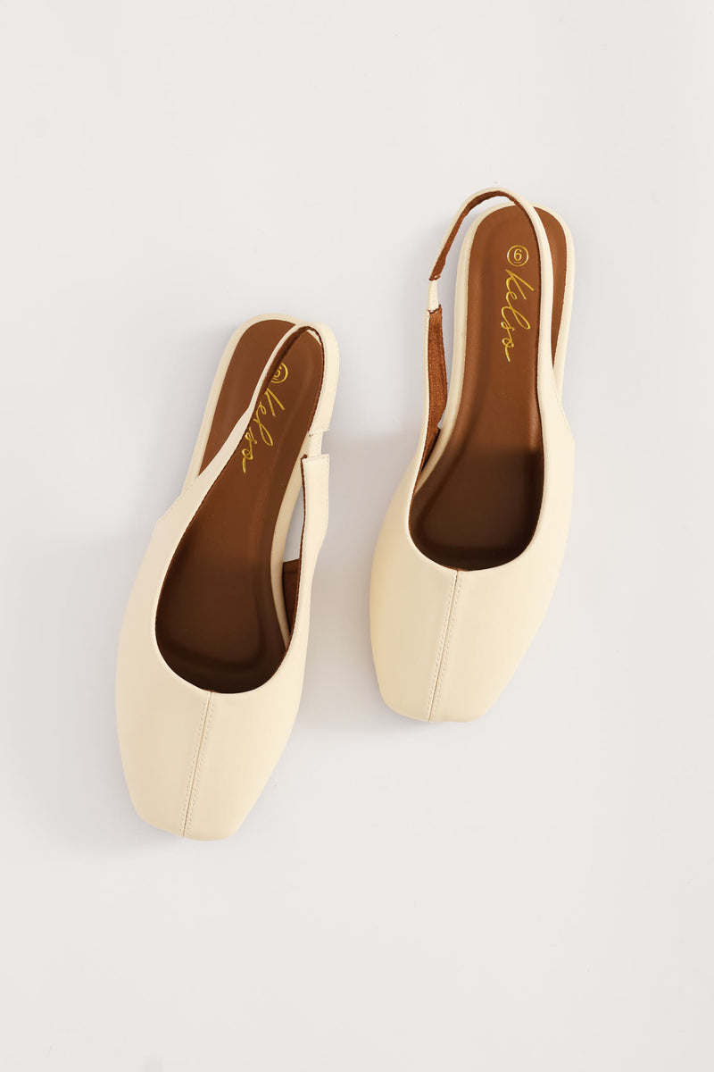 Aw26 Square Toe Slingback Pump - Off White