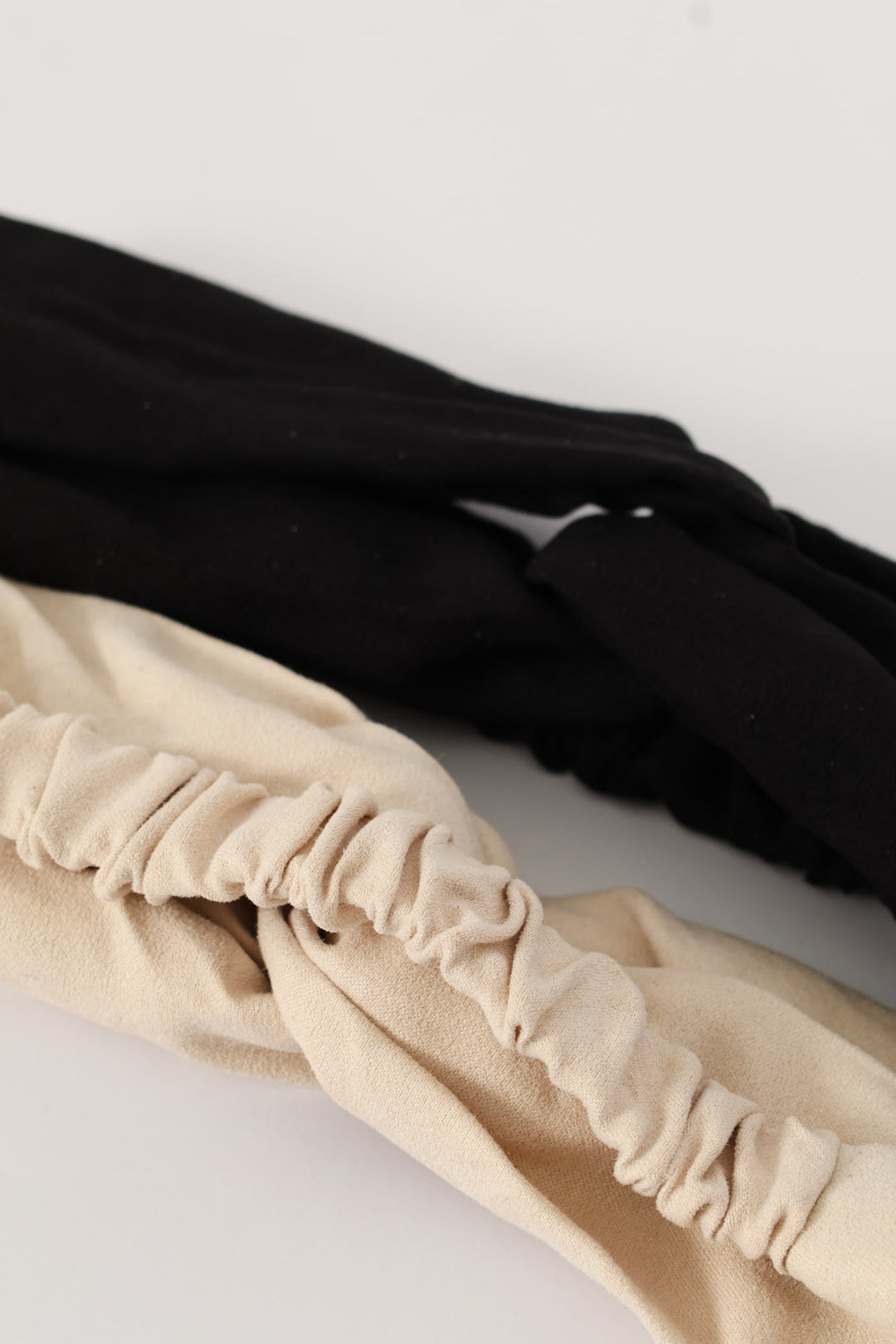 Girls 2 Pack Elasticated Headband - Black/White