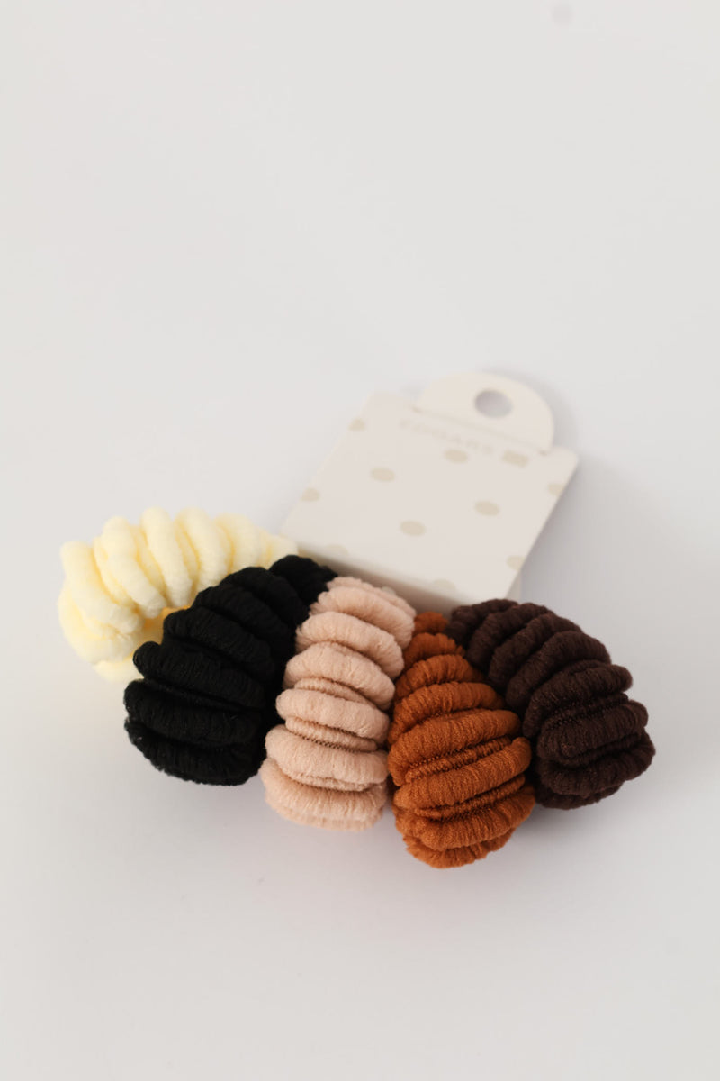 Girls 5 Pack Nude Hair Elastics - Multi