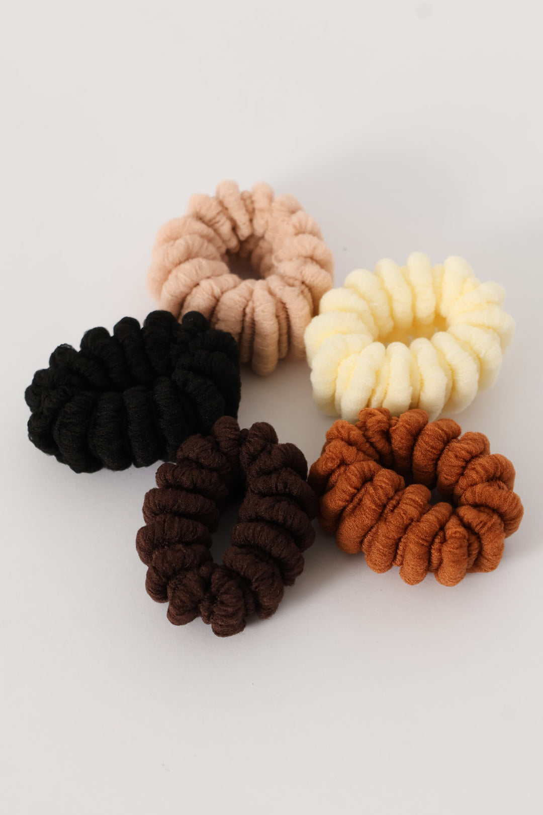 Girls 5 Pack Nude Hair Elastics - Multi