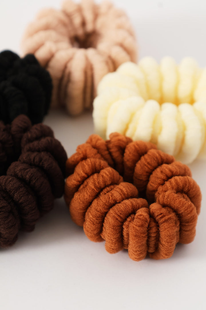 Girls 5 Pack Nude Hair Elastics - Multi