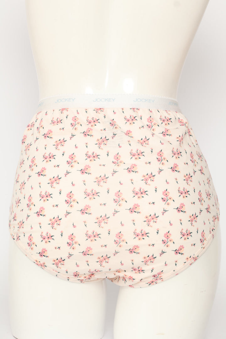 5 Pack Classic Print Cotton Brief Panties - Pink