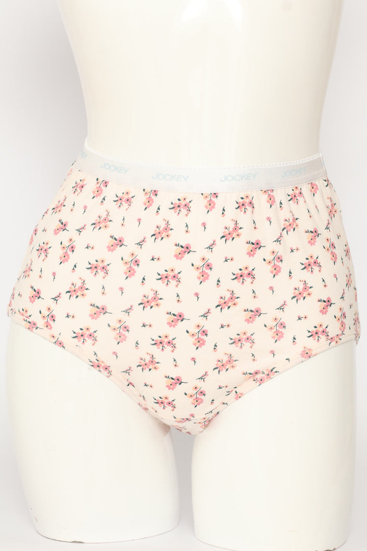 5 Pack Classic Print Cotton Brief Panties - Pink