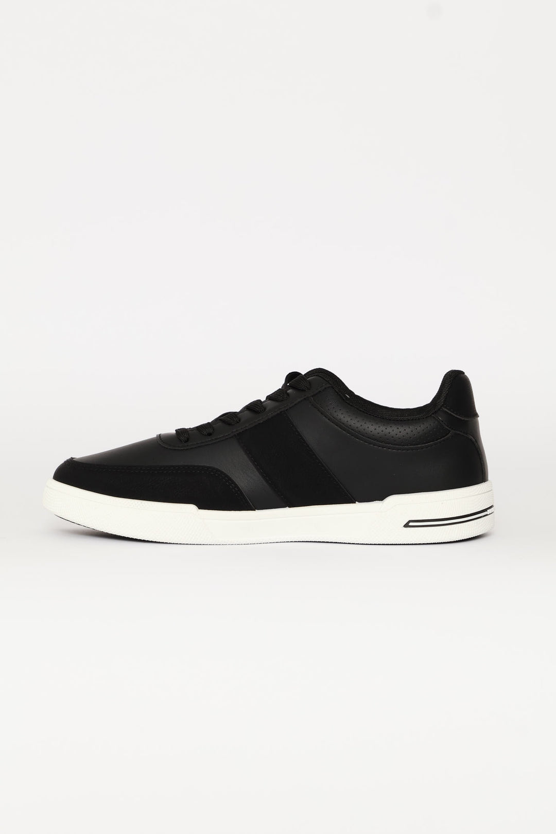 Stripe Detail Court Sneaker - Black