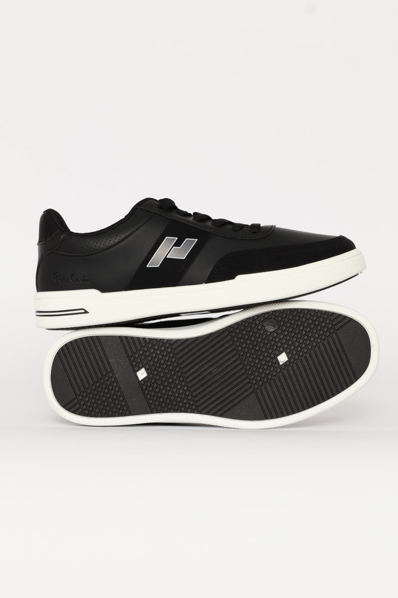 Stripe Detail Court Sneaker - Black