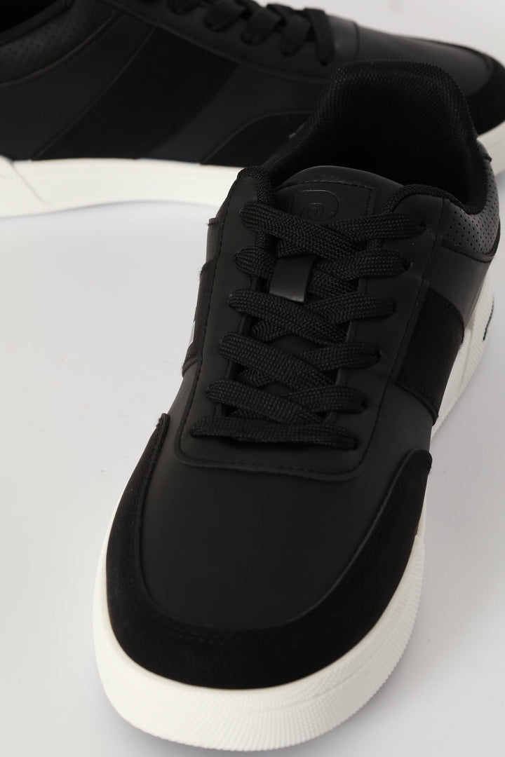 Stripe Detail Court Sneaker - Black
