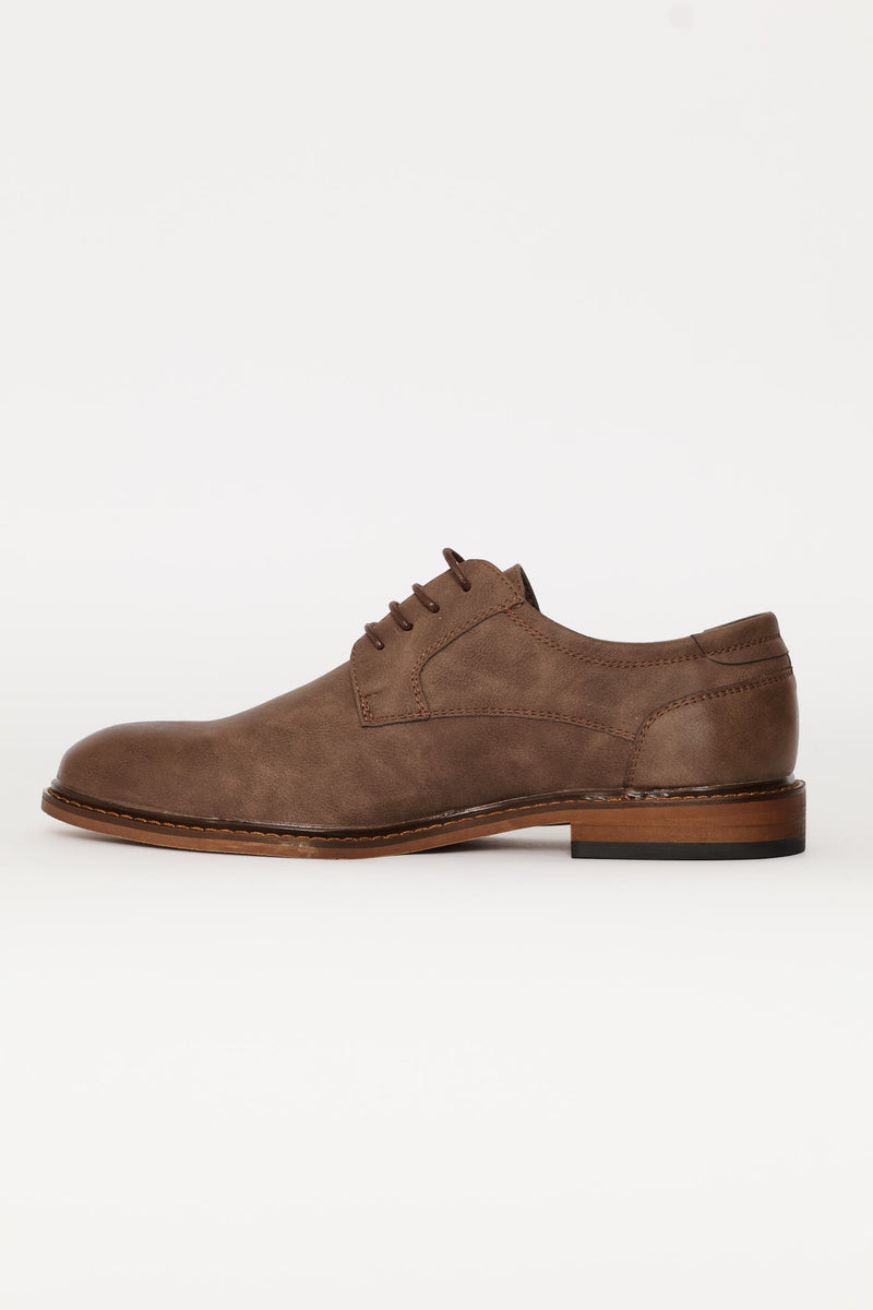 Smart Casual Lace Up Derby Shoe - Chocolate