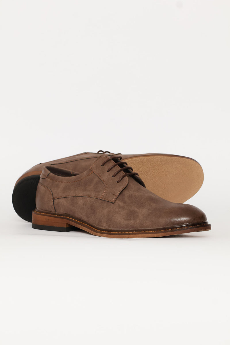 Smart Casual Lace Up Derby Shoe - Chocolate