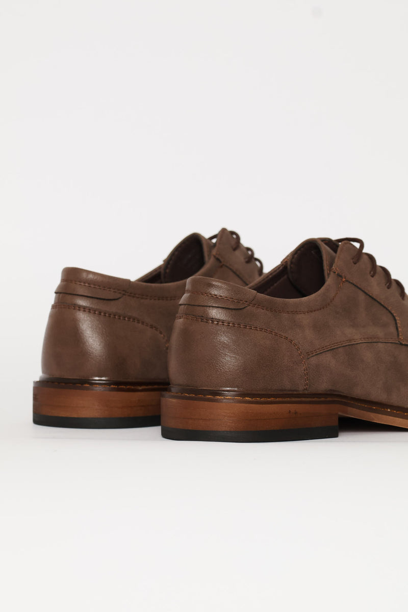 Smart Casual Lace Up Derby Shoe - Chocolate