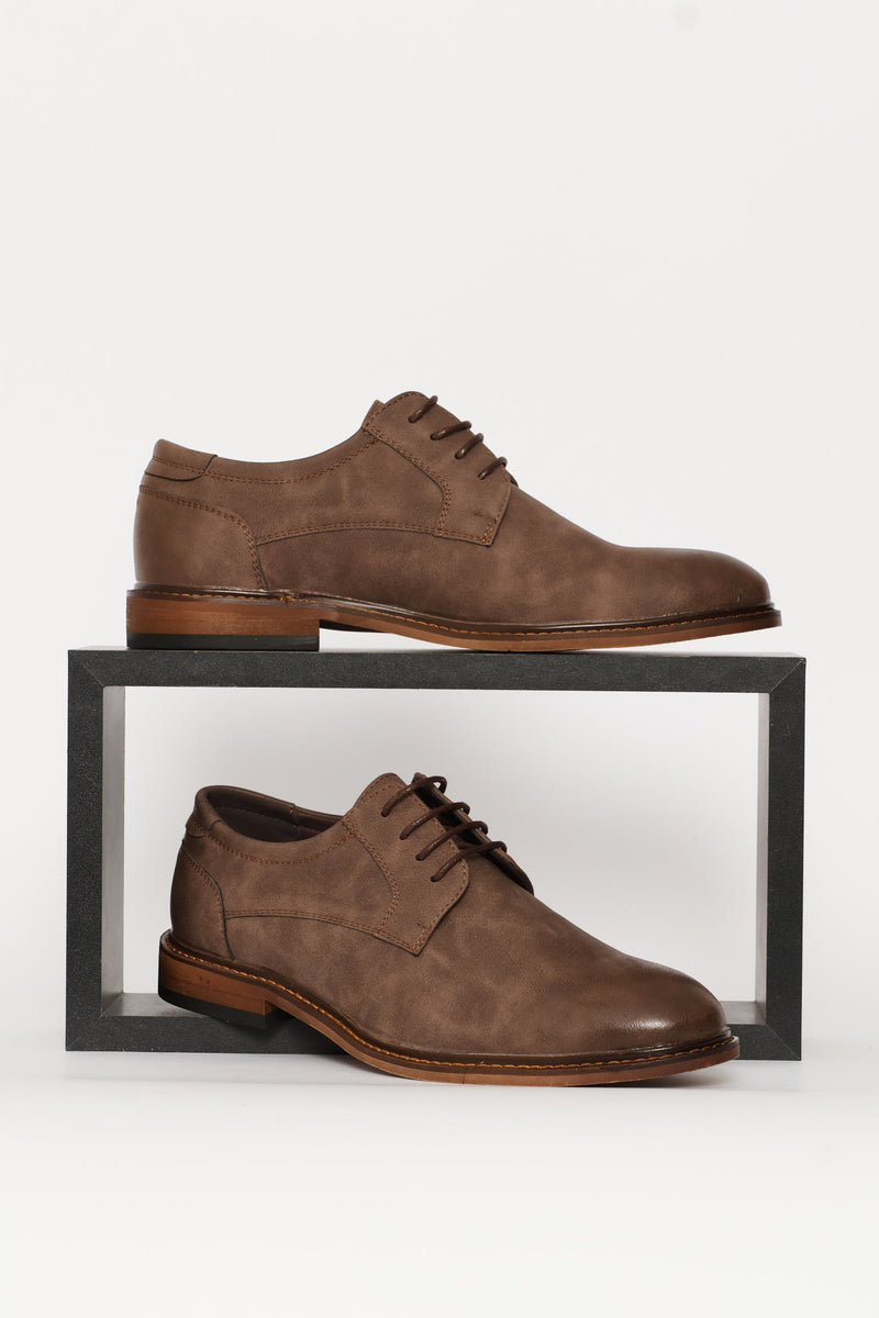Smart Casual Lace Up Derby Shoe - Chocolate