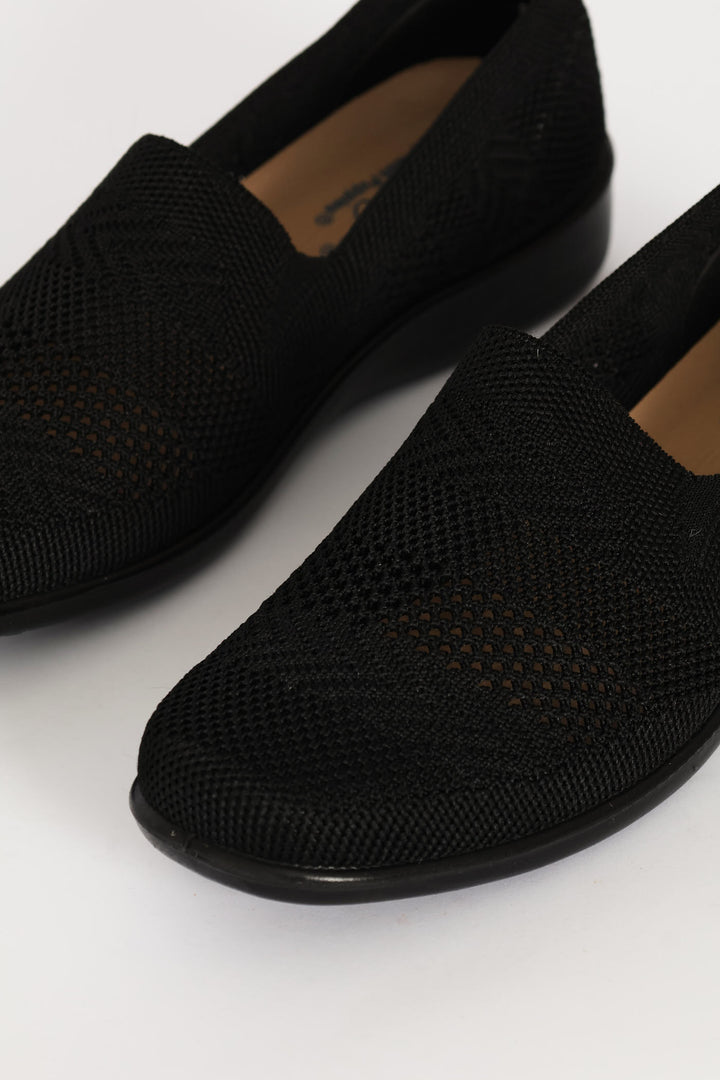 Soft Iona Knit Slip On - Black