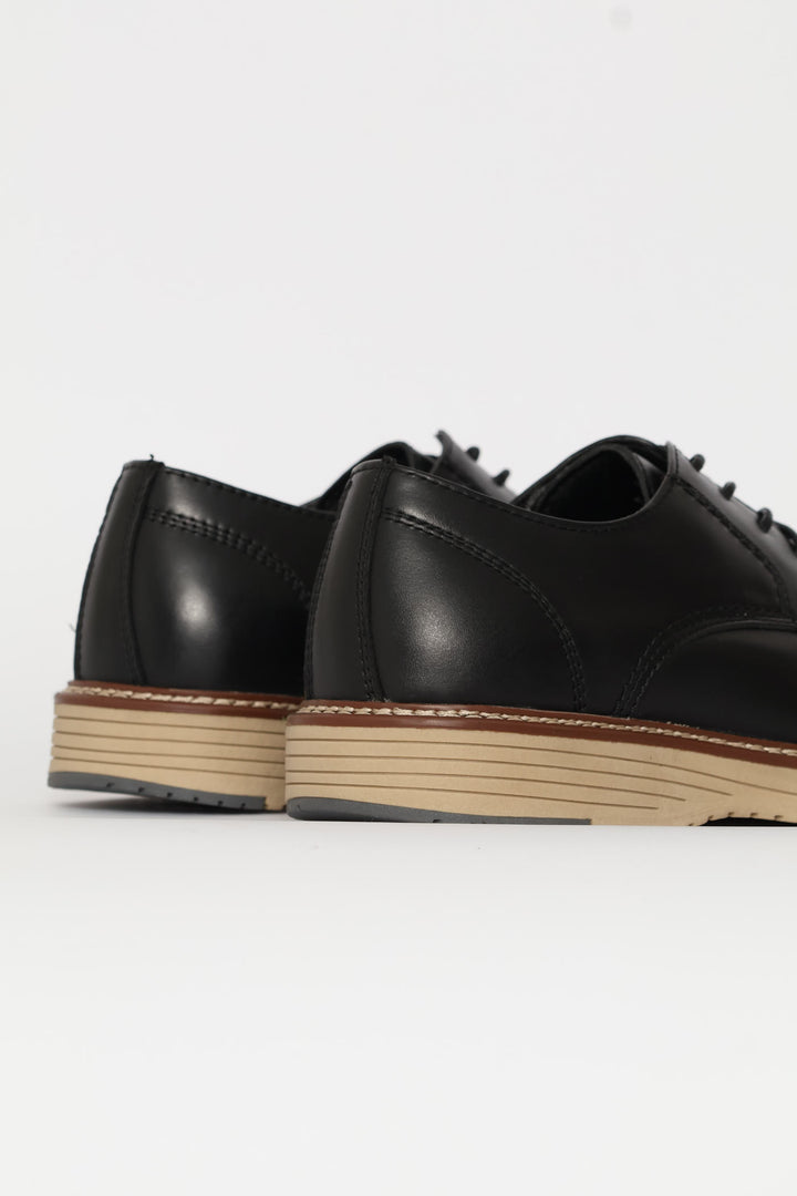 Leather Smart Casual Derby Shoe - Black
