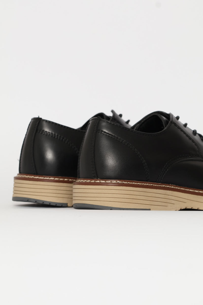 Leather Smart Casual Derby Shoe - Black