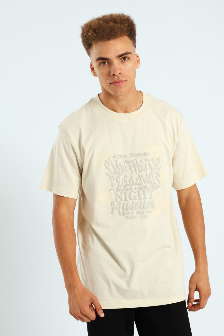 Tonal Print Tee - Light Stone