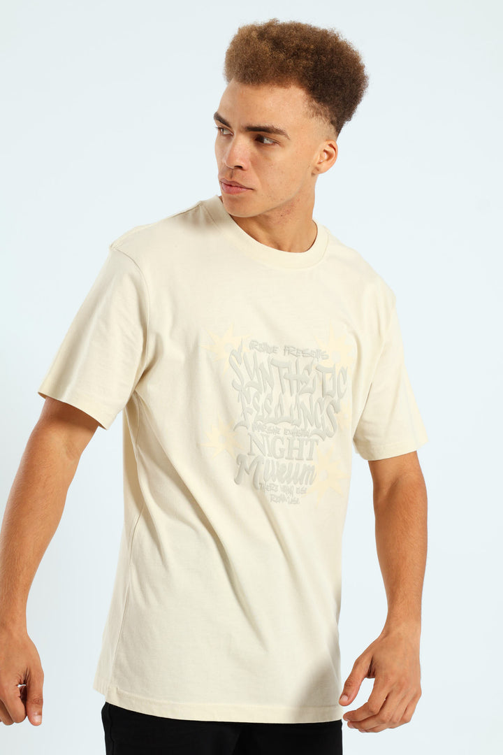 Tonal Print Tee - Light Stone