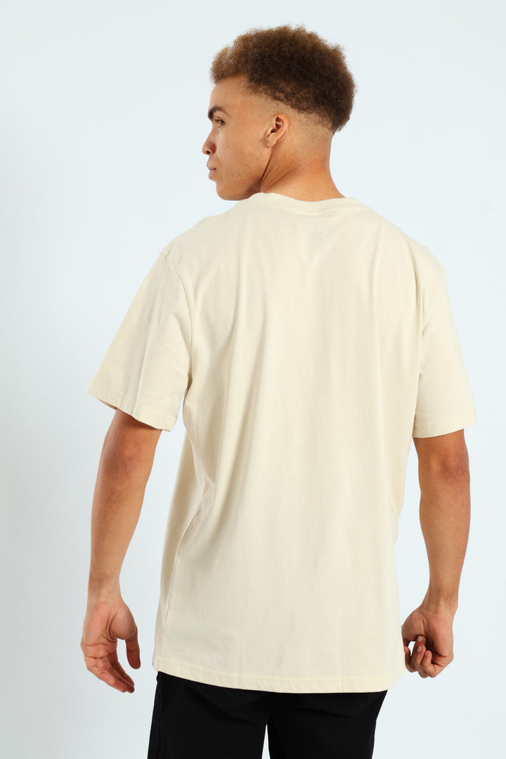 Tonal Print Tee - Light Stone