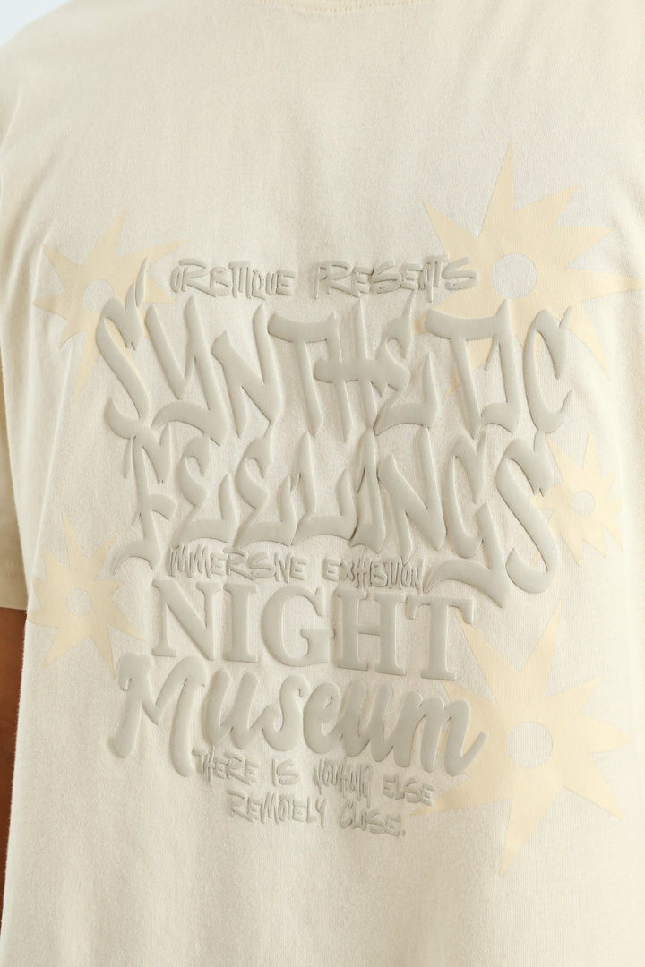 Tonal Print Tee - Light Stone