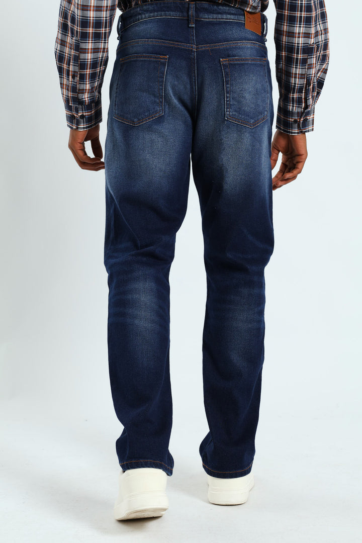 Worn In Straight Denim - Dark Wash
