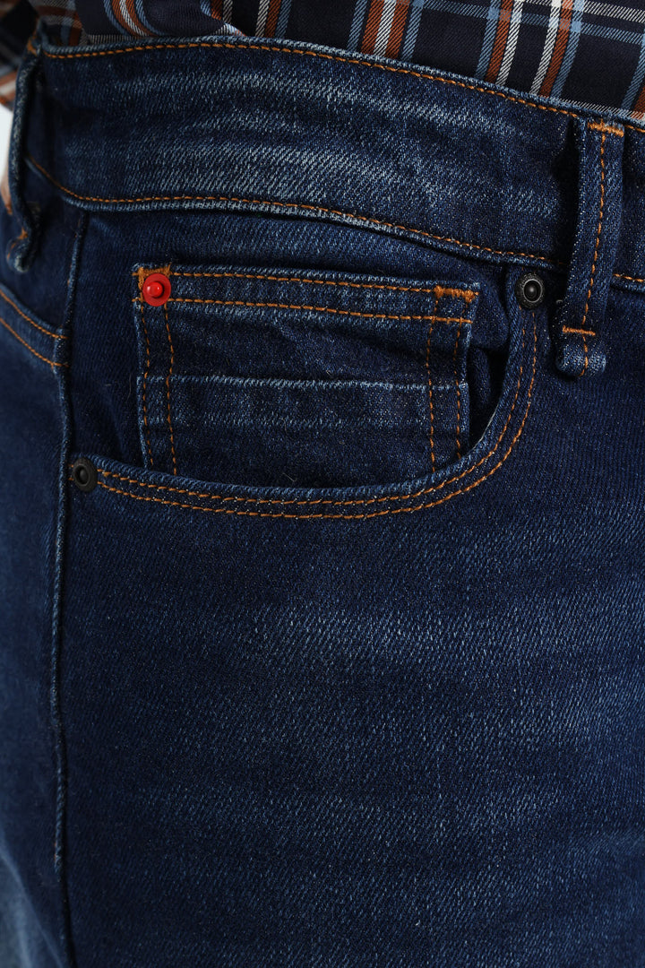 Worn In Straight Denim - Dark Wash