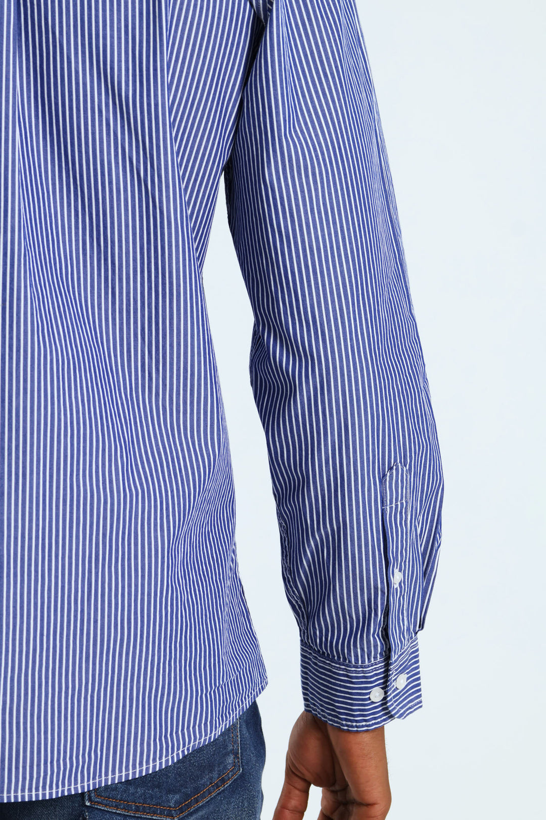 Long Sleeve Stripe Shirt - Blue/White