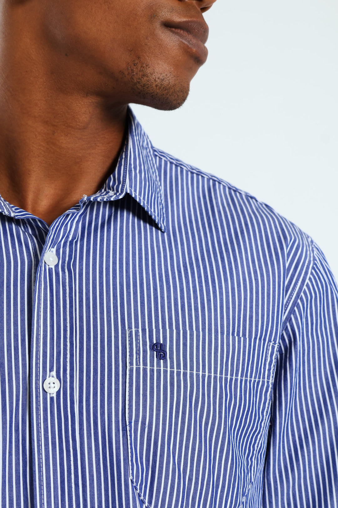 Long Sleeve Stripe Shirt - Blue/White