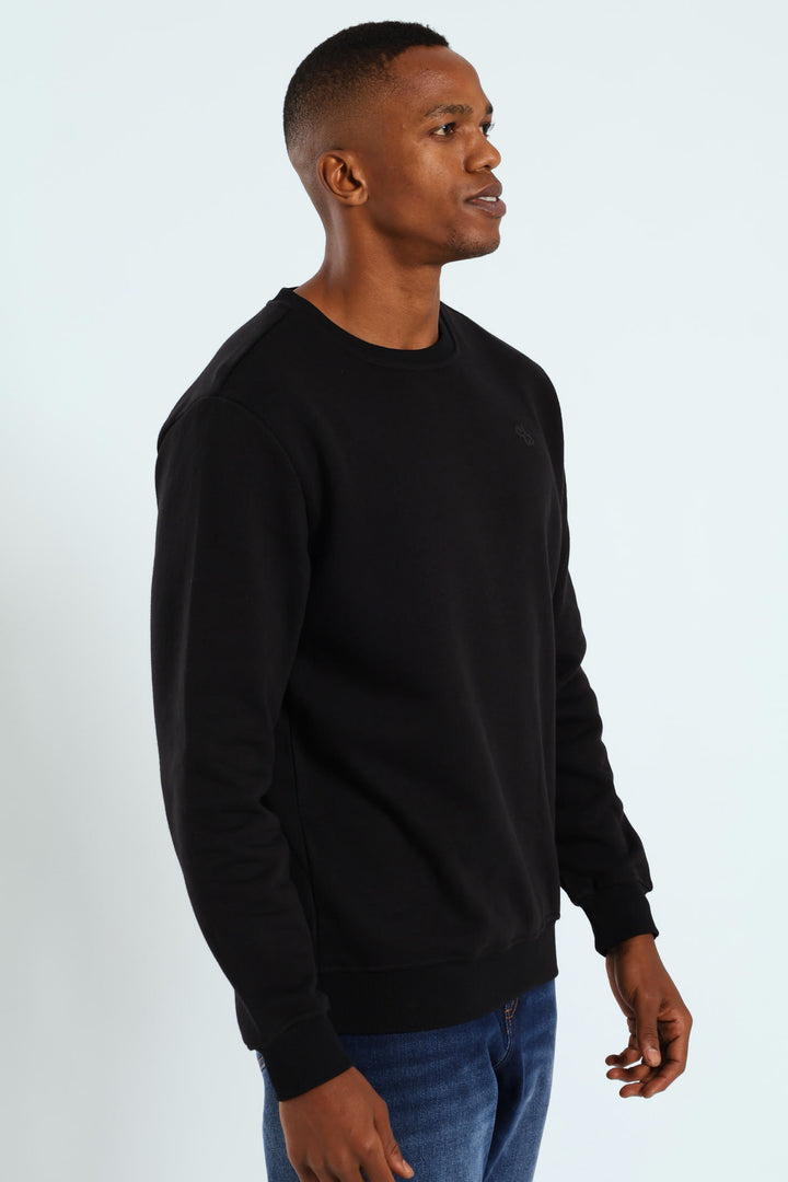 Crew Fleece Sweat Top - Black