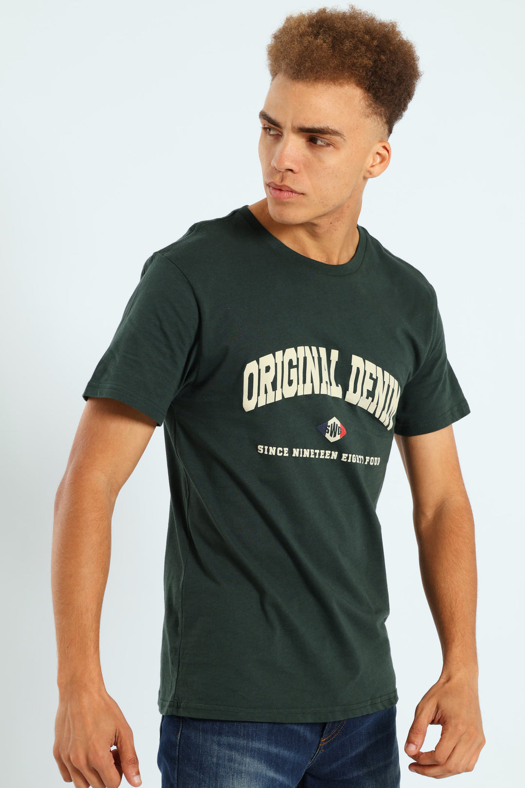 Short Sleeve Basic Print Tee - Fatigue