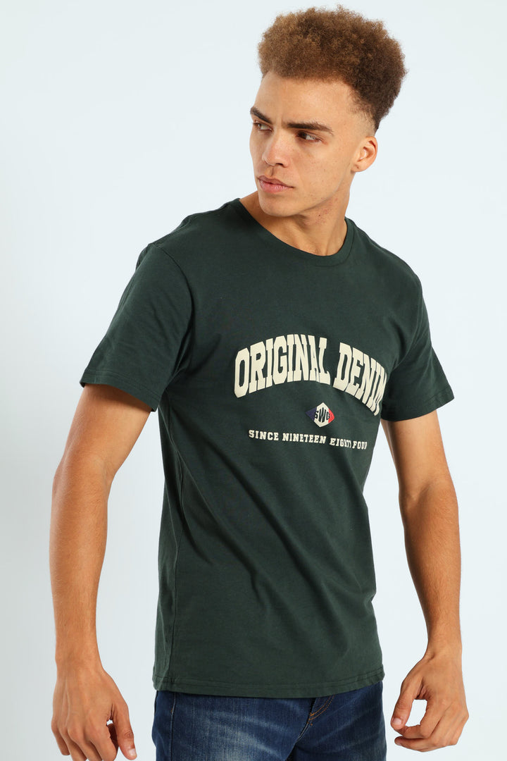 Short Sleeve Basic Print Tee - Fatigue